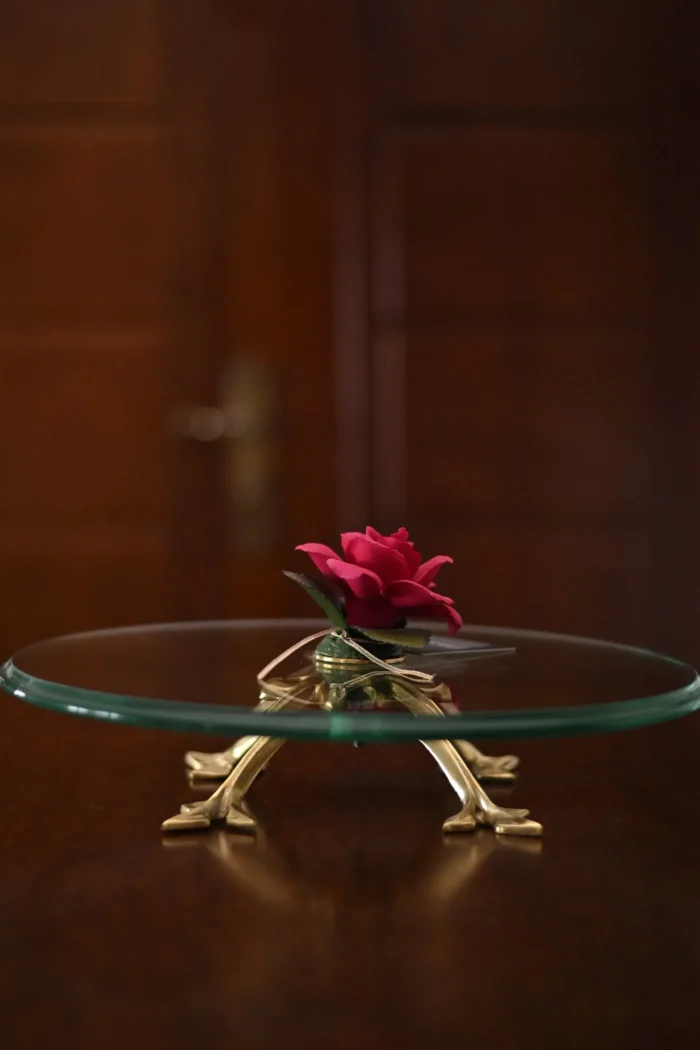 light pink rose centered platter