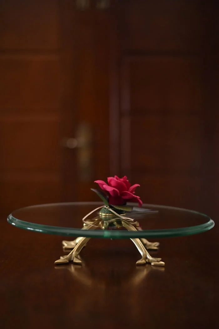 light pink rose centered platter